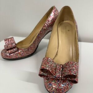 Kate Spade Glitter Bow Pumps